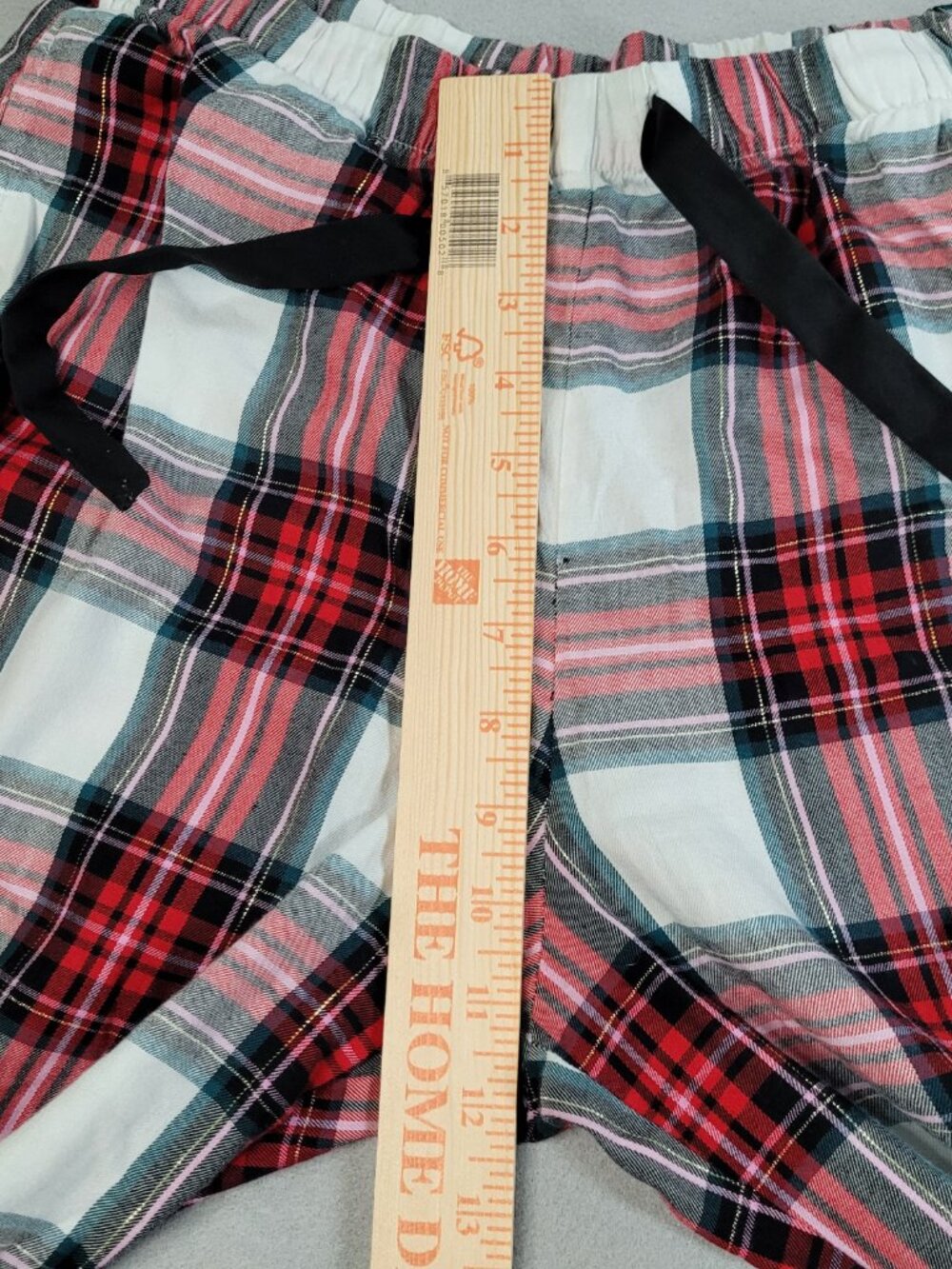 Victorias Secret Flannel Pajama Set S Small Plaid Shimmer Red Pink Metallic PJs - Picture 10 of 13